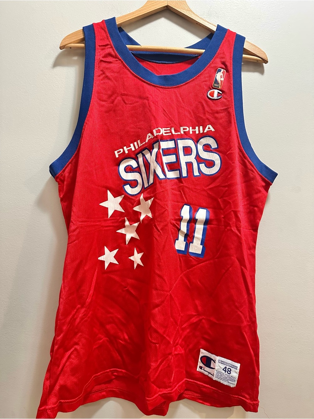 Vintage 90s Greg Graham #11 Philadelphia Sixers Jersey NBA Basketball Size 48 XL